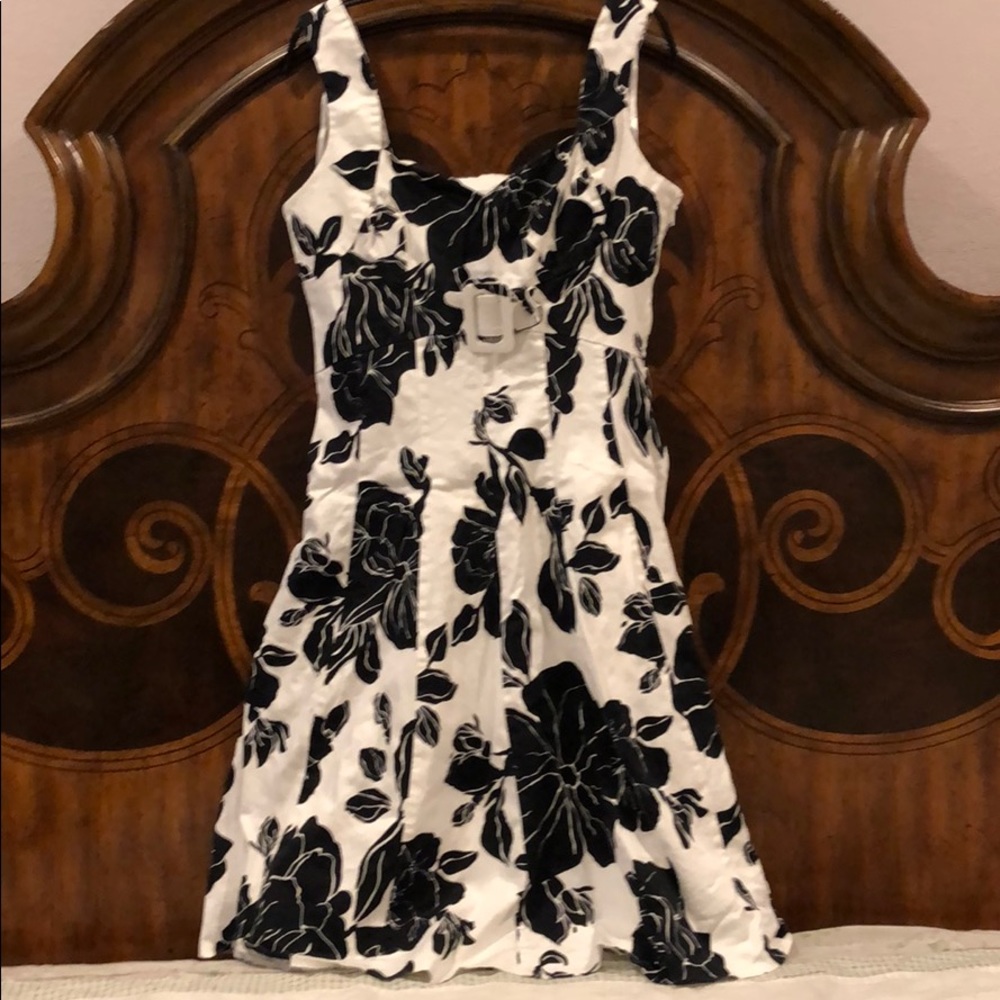 Black and white floral dress
